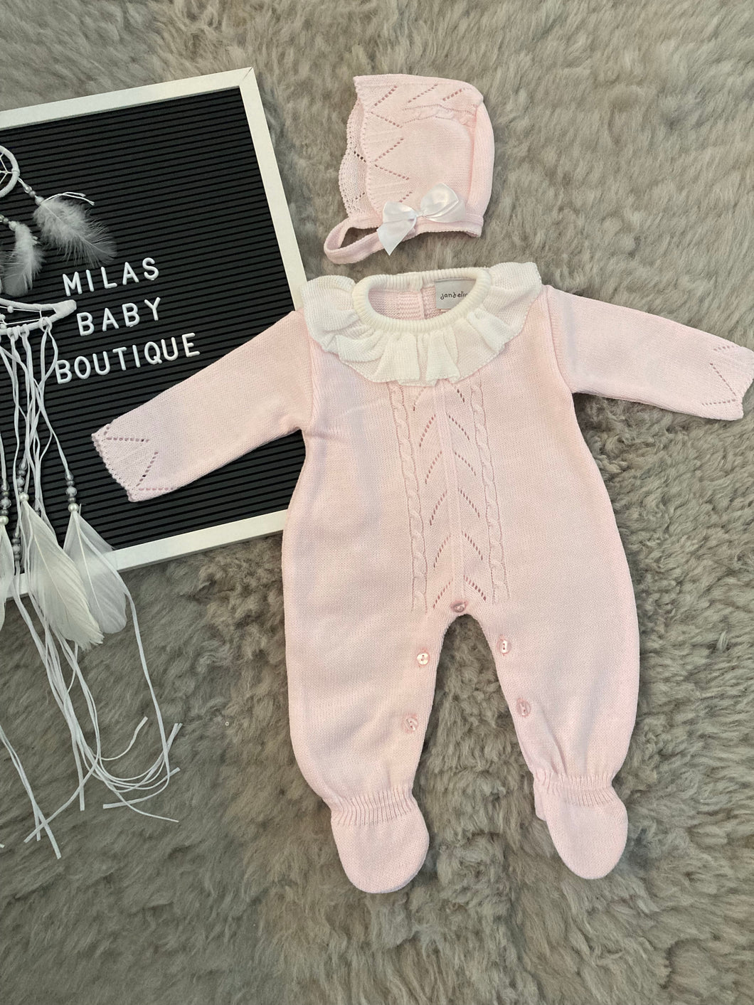 ‘Luna’ sleep suit and hat set