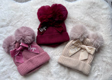 Load image into Gallery viewer, Pom Pom Bow Hats
