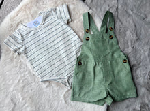 Load image into Gallery viewer, Green dungarees and vest set
