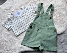 Load image into Gallery viewer, Green dungarees and vest set
